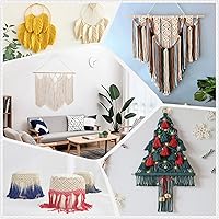 Vista 6 de Cuerda de macramé de 0.118 in para 220 yardas, cuerda de algodón de 68.8 pies, cuerda de macramé de color 100% natural para kit de macramé, ganchos