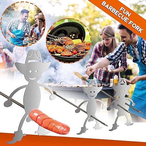 Miniatura 2 de Vanaure Varilla de acero inoxidable para perros calientes para hombres y mujeres herramientas de barbacoa con 2 cepillos de silicona accesorios para