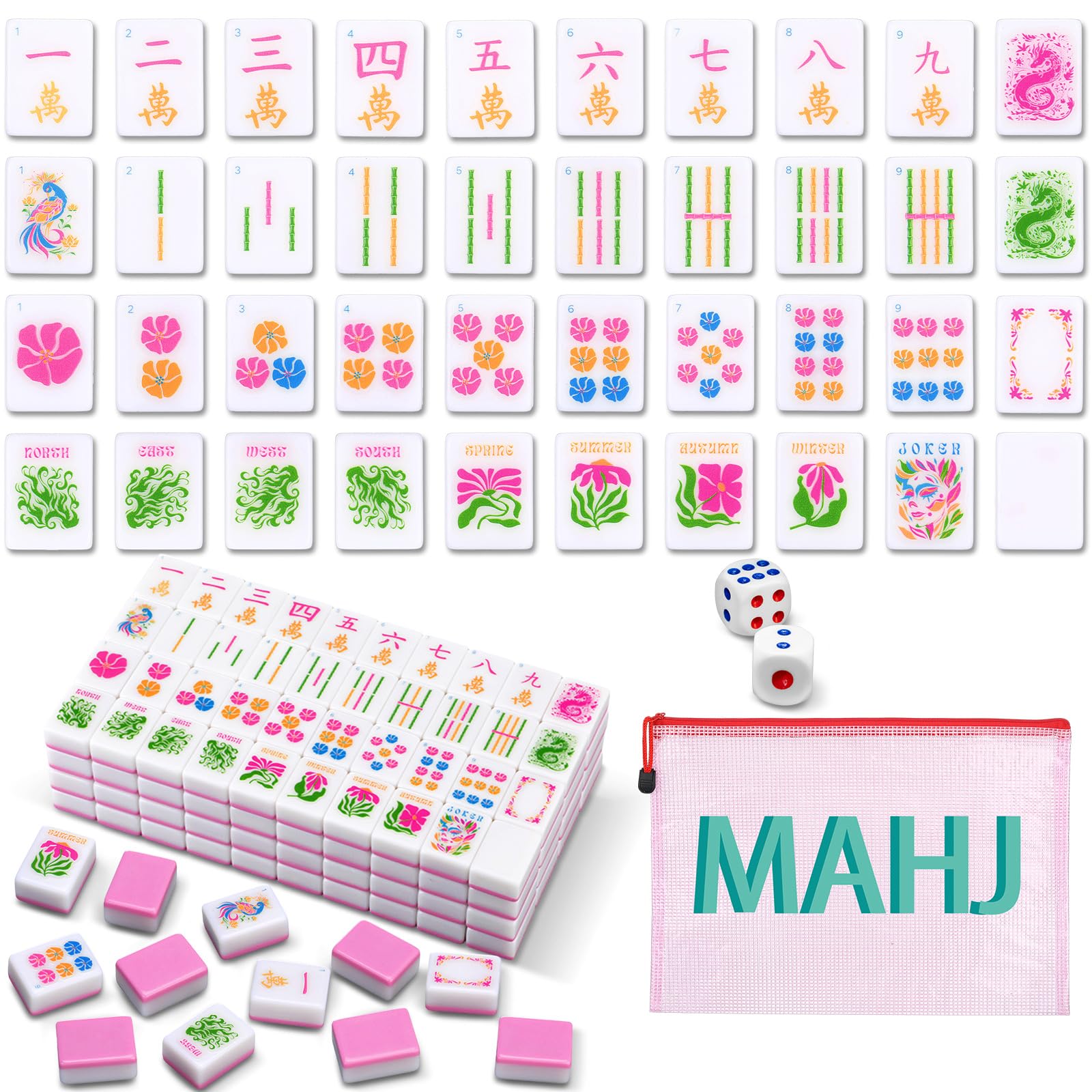 【６枚セット】Chilewich Kaleidoscope Pink Amazon.com: Soulchen Kaleidoscope Mahjong Tile Set 160 Mahjong