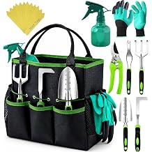 Heavy Duty Gardening Tools - Gardening Gifts for Women, Men, Mom, Dad - Durable, Ergonomic Garden Tools Set (Green)