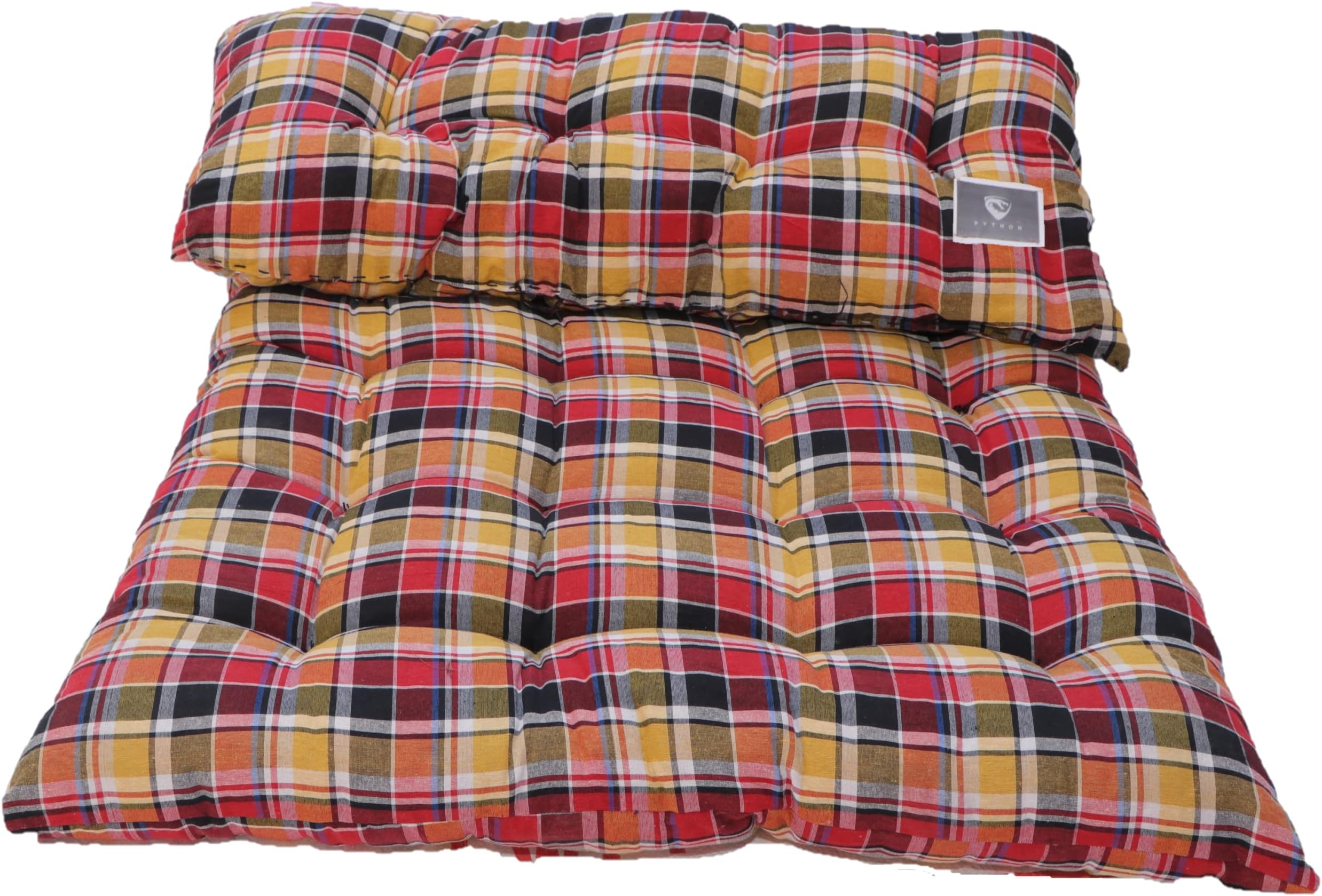 PYTHON Single Bed, Foldable, Light Weight Filled Medium Soft Cotton Mattress/Gadda (Multi, 1 Sleeping Capacity, 4 x 6 ft or 72 x 48 Inch) (Pack of 1) (Art- GD-120)