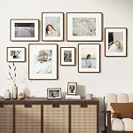 5x7 Picture Frame, Solid Walnut Wood Frame with Real Glass, Hard Wood 5 by 7 Photo Frame for Wall & Tabletop Display, 5x7 Picture Frame Matted to 4x6, Natural Walnut Color