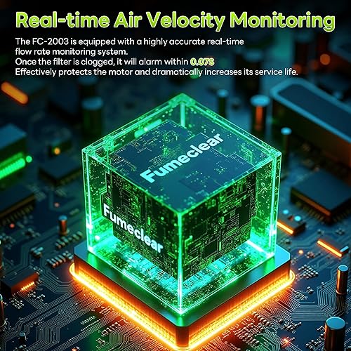 Miniatura 6 de FumeClear Extractor de humo de doble puerto FC-2003 para grabado láser de 20W 30W, bajo ruido, succión fuerte 330mh, sistema de filtración de 3
