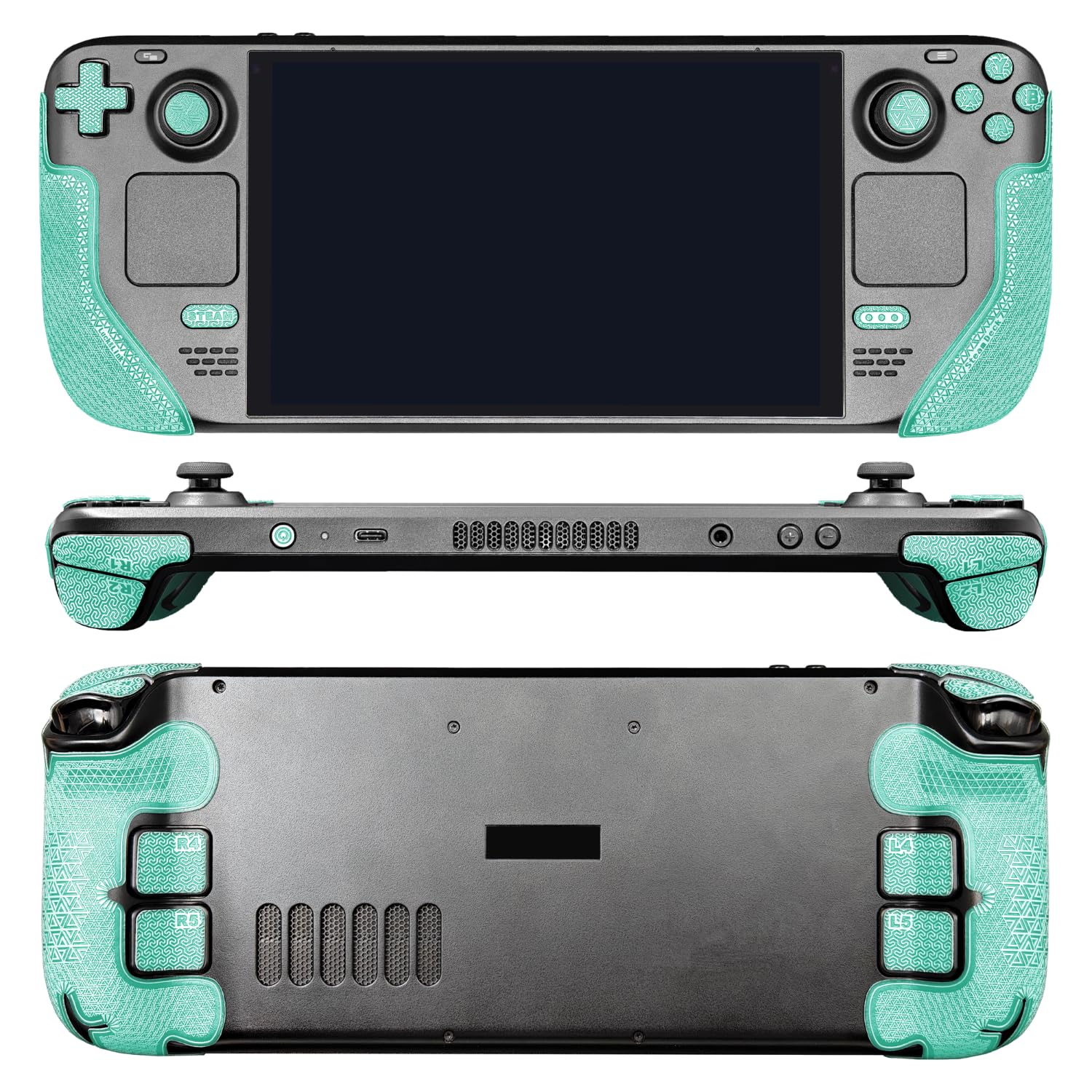 Luck&Link Controller Grip for Steam Deck OLED&LCD,Textured Skin kit,Anti-Skid Sweat-Absorbent Controllers Handle Grips, Buttons,Triggers,D-pad(Ultra-Mint Green)