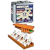 Queensell Jumbo Double 12 Dominoes Set + 4 Wooden Domino Racks