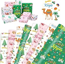 DPKOW 8 Pieces DIY Children's Birthday Paper for Three Kings Party Supplies, Christmas, Swap Rails, 70 x 50 cm