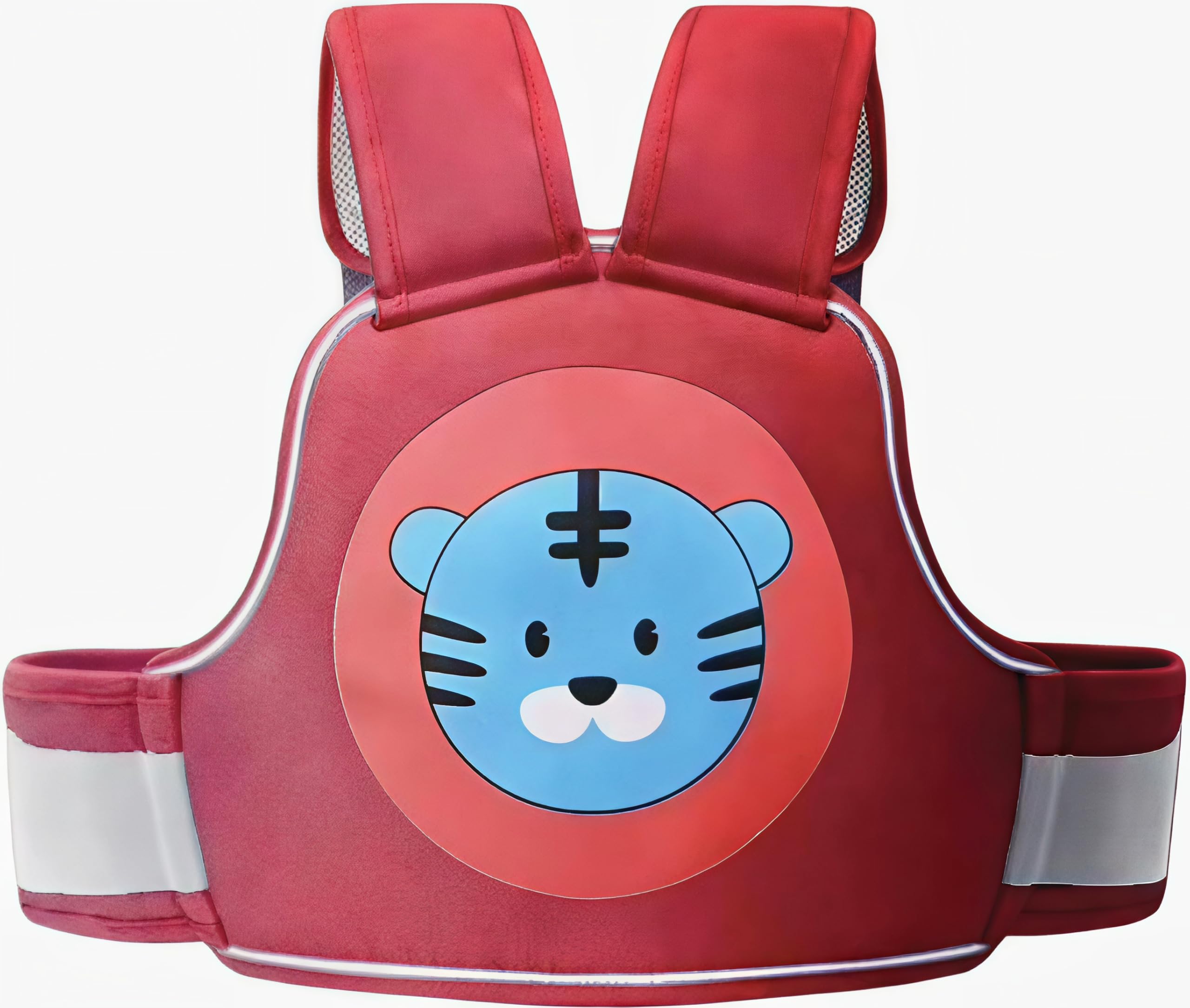 Baby Carrier Bag with Tiger Design, Red Padded Safety Harness with Adjustable Straps (Red)-image-40