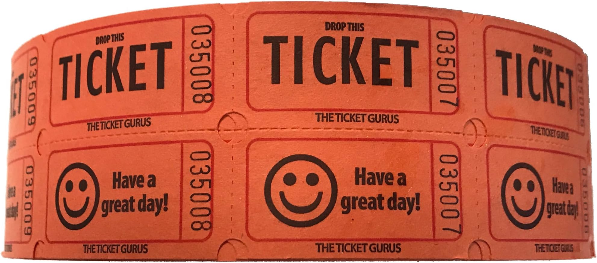 The Ticket GurusDouble Smile Raffle tickets-2000/roll (Orange)