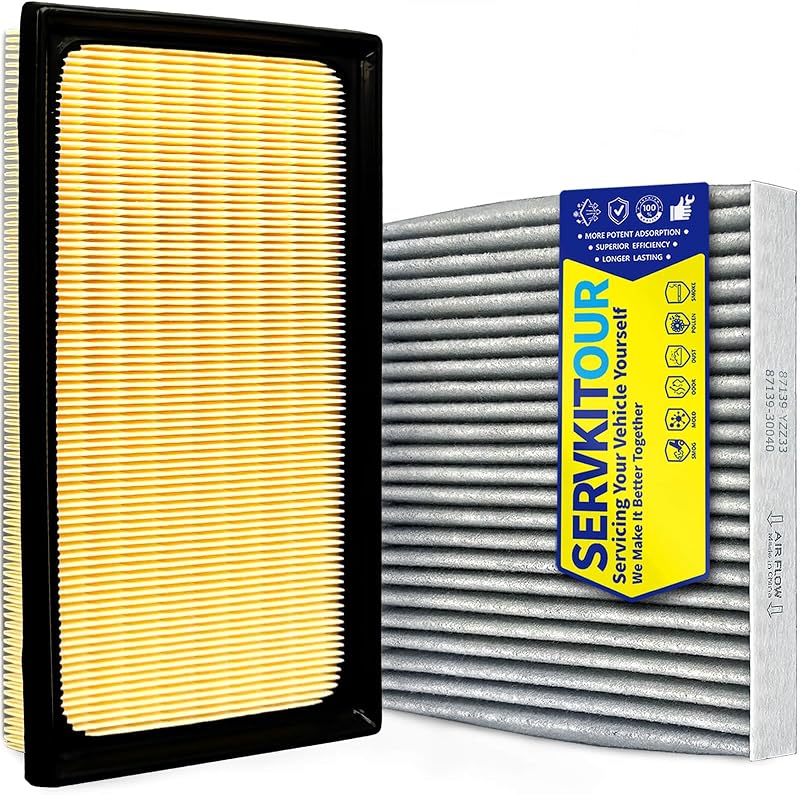 Kit filtro de ar do motor e filtro de cabine SERVKITOUR para Toyota Hybrid 2.5L – 2 unidades