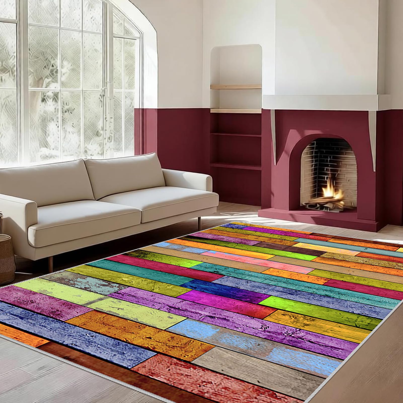 Dywan do salonu, dywaniki do sypialni, 160 x 220 cm mata kuchenna antypoślizgowa zmywalna, dywany salon sypialnia kuchnia jadalnia duży dywan z krótkim włosiem dywan do jadalni