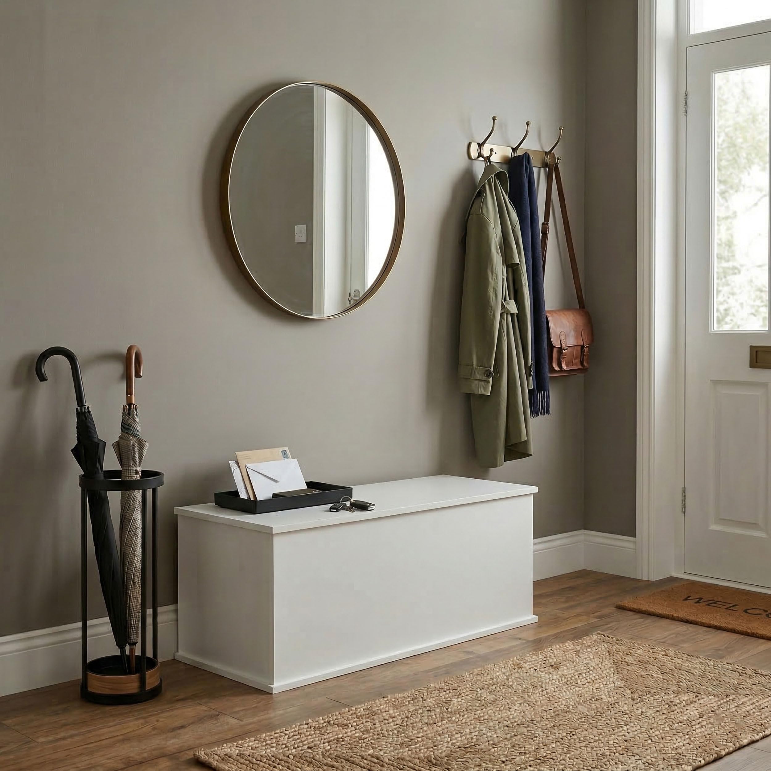 VDD Coffre de rangement bois - coffre à jouets - coffre à couvertures - largeur 100 cm - blanc