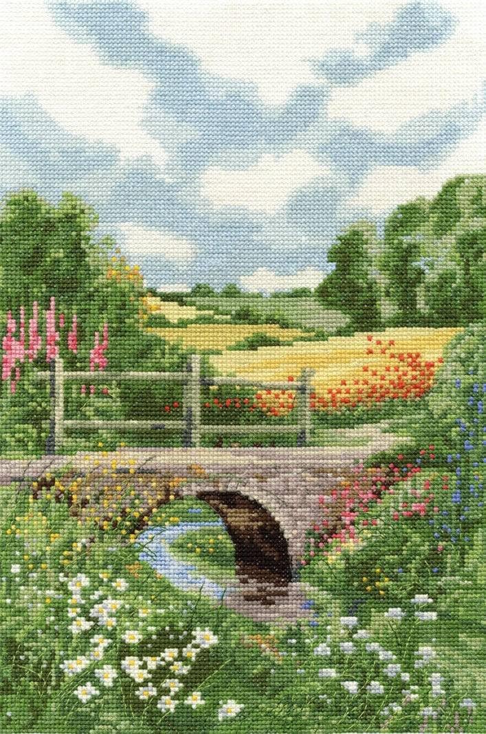 Summer Meadow Cross Stitch Kit DMC (BK1447) 8" x 12"