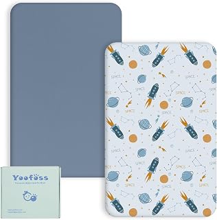 Yoofoss 2 Pack Baby Fitted Sheet Fitted Sheet Microfiber Mattress Protector Breathable Mattress Protector Sheet for 50 x 89 cm 50 x 90 cm 55 x 90 cm Side Bed Cot Bed Cot Bed