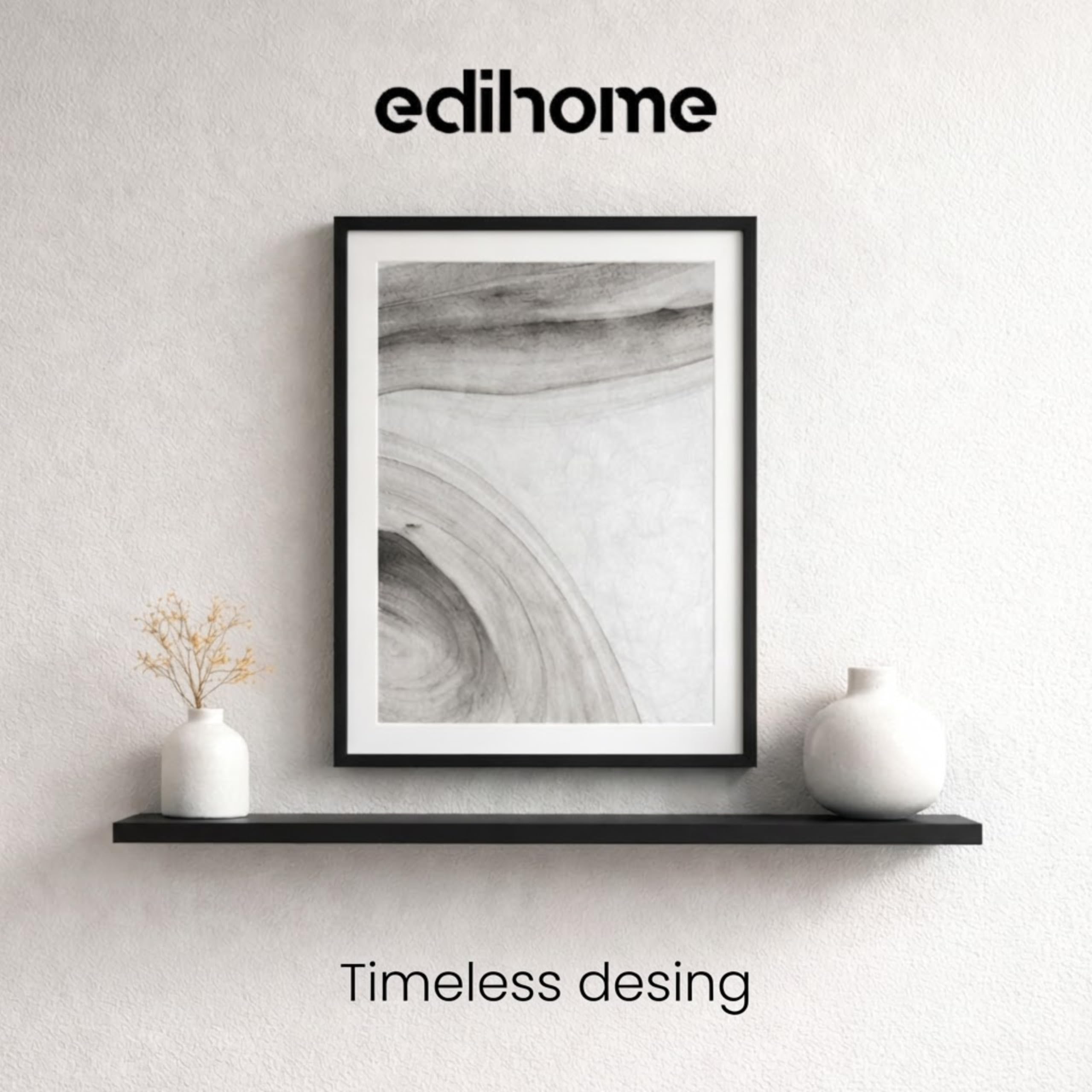 edihome, Cornice A3, (1 unità), 29,7 x 42, Legno, Portafoto, Laminato Acrilico, per Diploma Universitario, da Parete, Poster, Cornici, per Quadri (Nero, 1 unità)