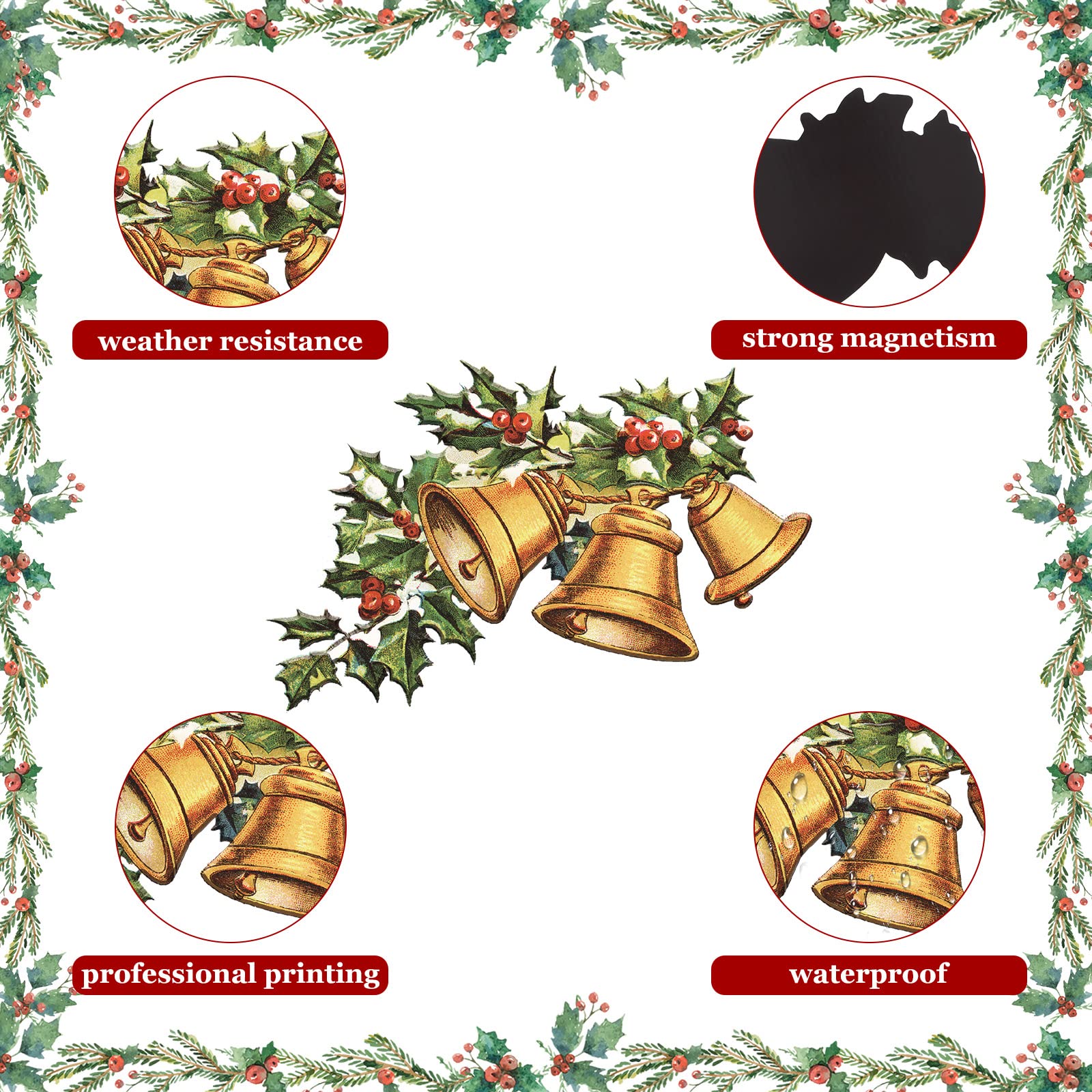 Snapklik.com : 16 Pcs Vintage Christmas Fridge Magnets Retro Christmas ...