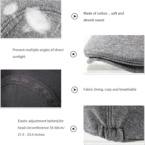 Miniatura 3 de SATINIOR 4 sombreros de Newsboy para hombre, gorras planas, sombrero irlandés, gorra de caza de taxista