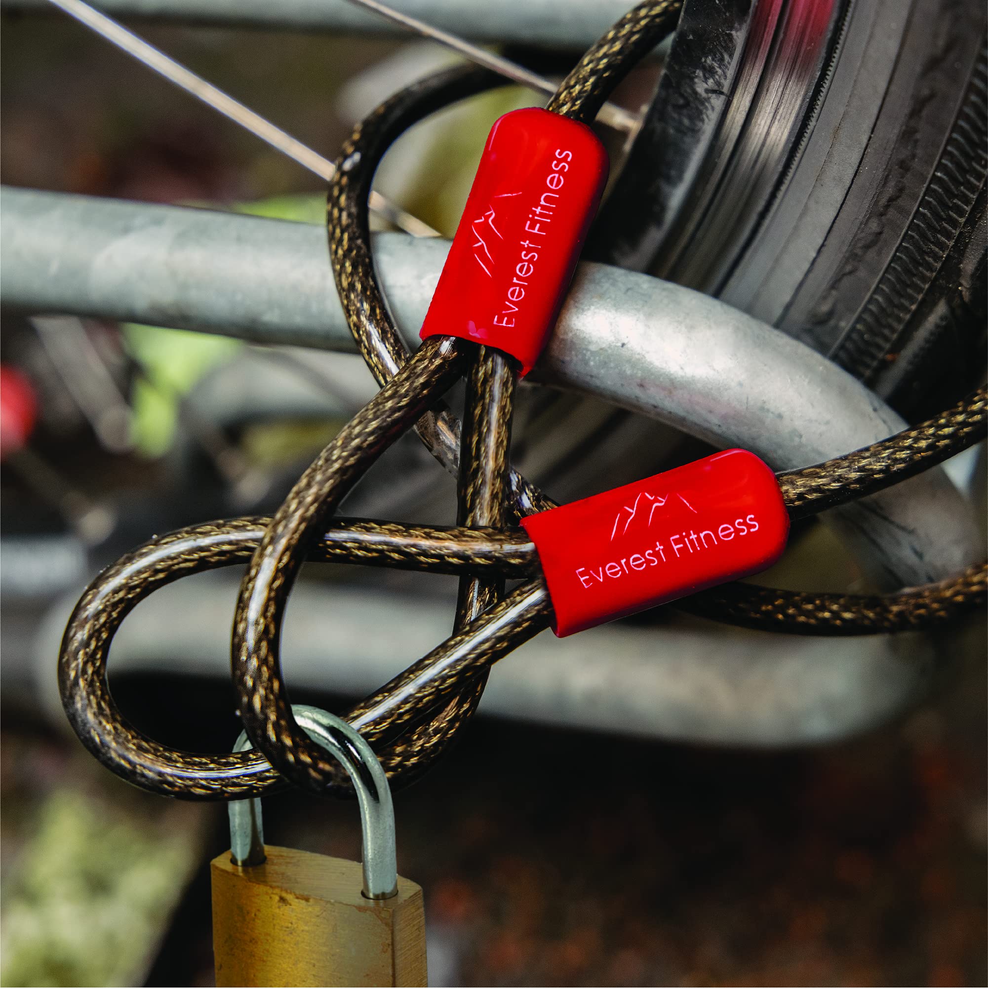 Catena Bici - Catena Bicicletta Antifurto per Casco Moto - Cavo Rivestito in Plastica Antigraffio Ø 6 mm x 76 cm - Catenaccio Bici a Doppio Cappio Universale