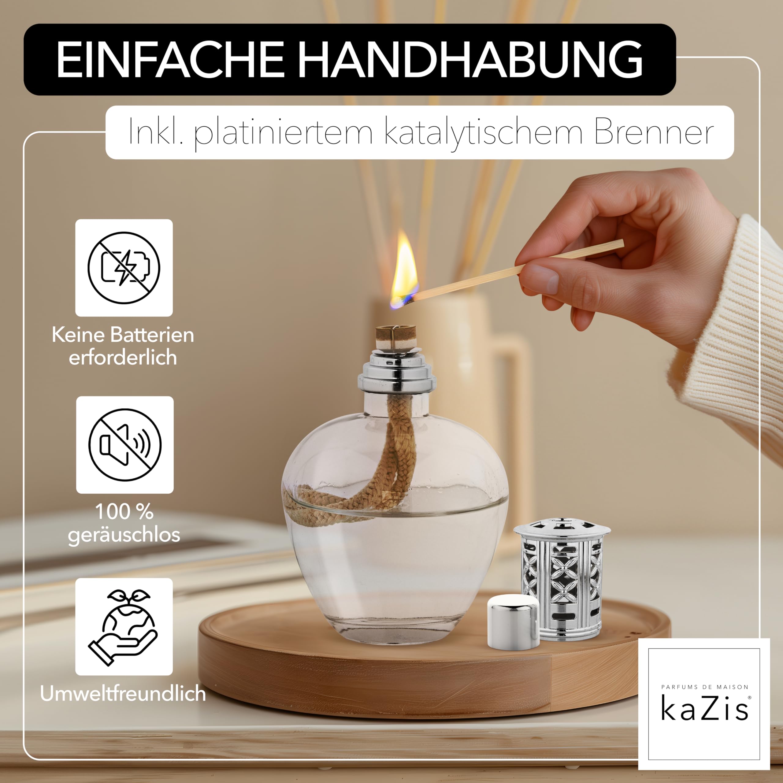 KAZIS® I Katalytische Lampe Viktoria I Duftlampe I transparent