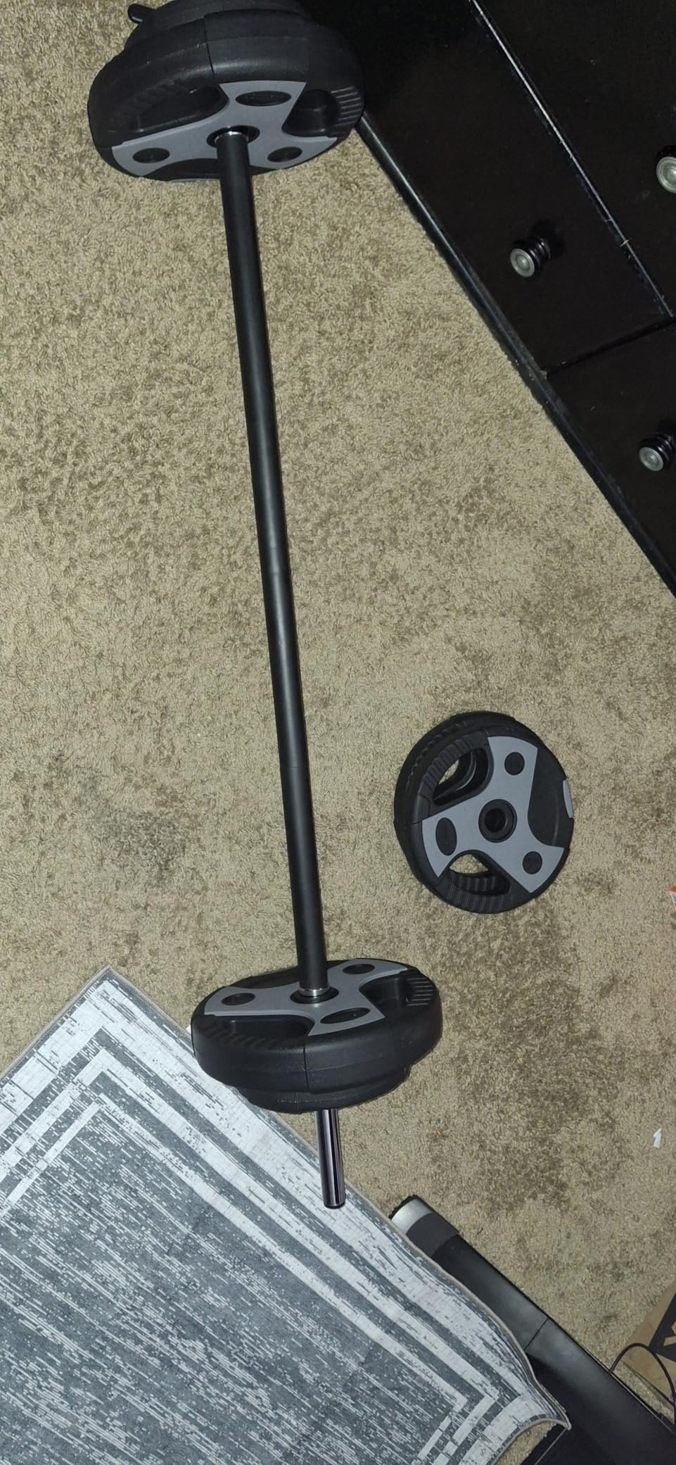 US Weight 43 LB Barbell Weight Set for Home Gym with 55” padded Bar, Adjustable Weights for Exercise, Lifting and to Build Muscle