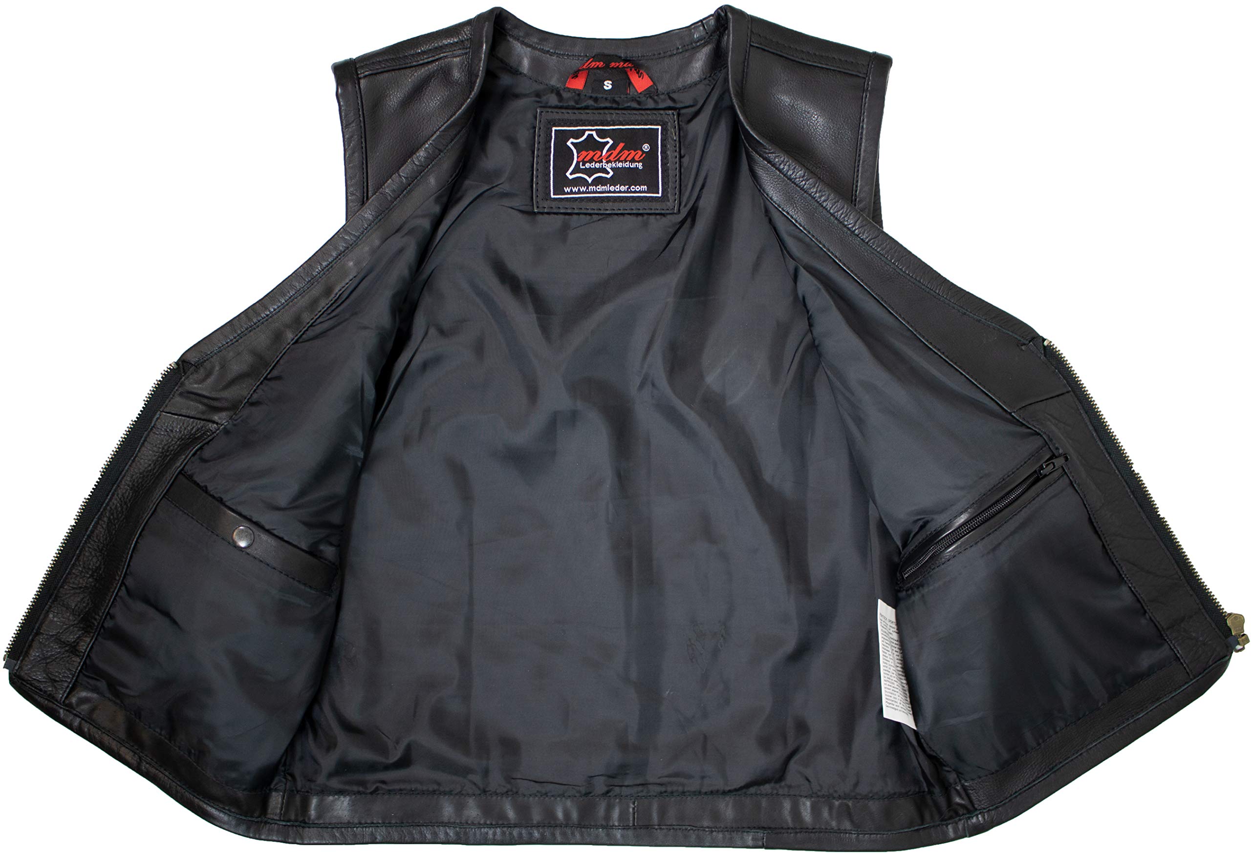Gilet da biker in pelle con chiusura lampo.