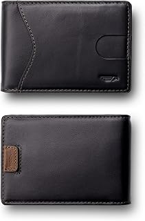 Slim Bifold Wallet for Men with Money Clip - Minimalist Leather RFID Blocking Front Pocket Mens Wallets | Stone Black