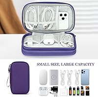 Vista 6 de FYY Organizador para cosas electrónicas, para viajes, para cables, cargadores, celular y auriculares, estuche portátil, impermeable, doble capa