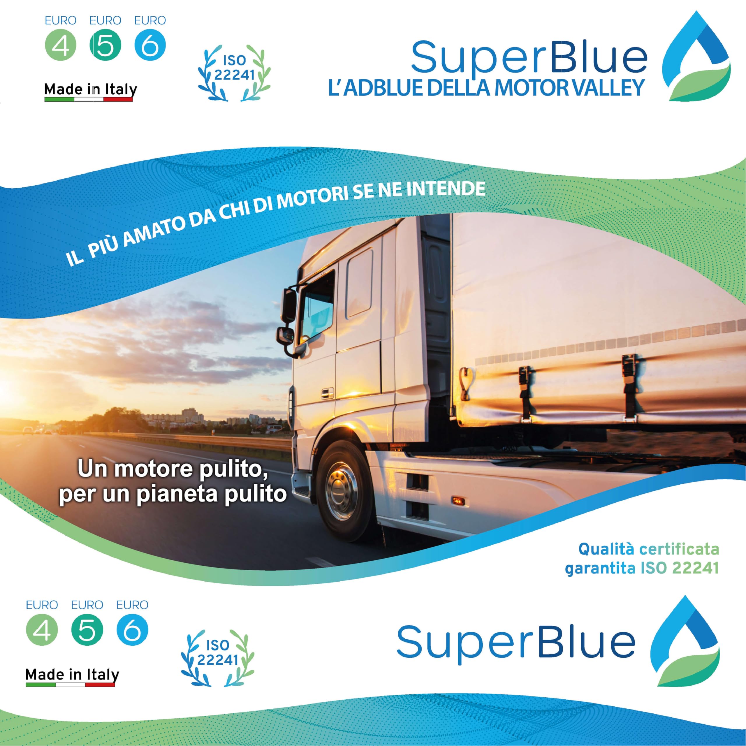 SuperBlue Adblue IBC 1000L Tank Made in Italy, ISO 22241 für LKW, Transporter und Dieselfahrzeuge SCR