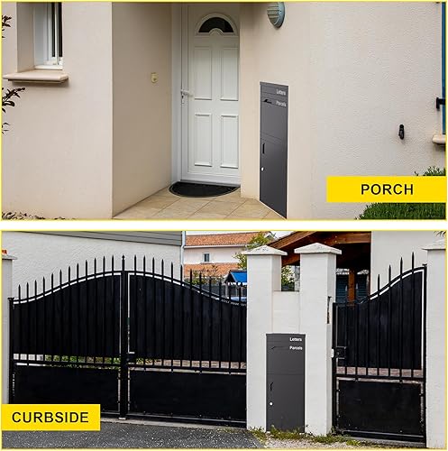 Miniatura 6 de Merapi Cajas de entrega de paquetes para exteriores, 16.3 x 15.2 x 40.4 pulgadas, caja de entrega de acero laminado en frío para paquetes, cajas de