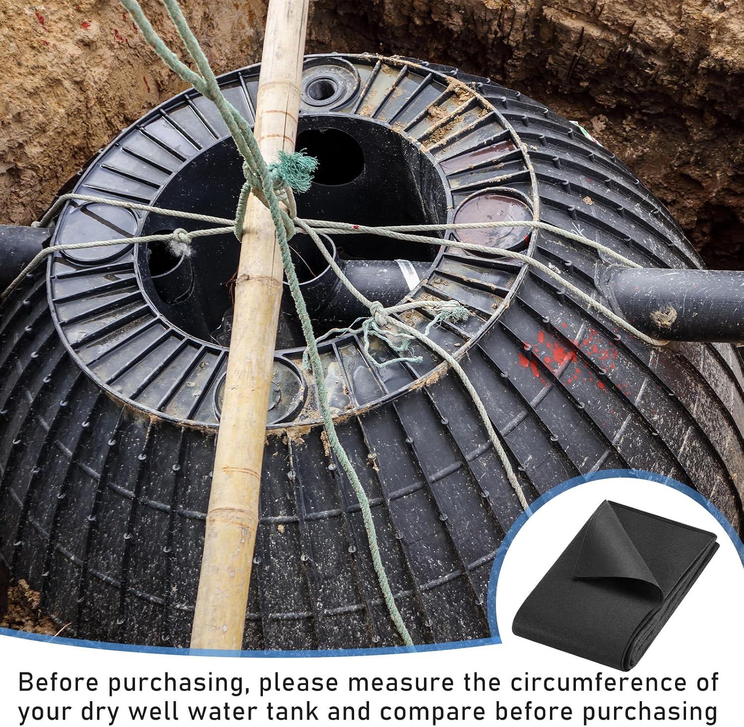 2 Pcs 31.49 in x 7 ft Dry Well Non Woven Geotextile Fabric Geotextile Filter Fabric Black Filter Fabric Wrap for Drainage Products Stormwater Dry Well System