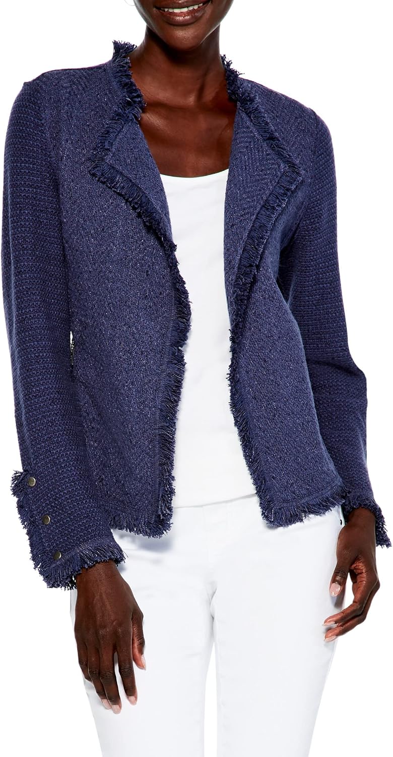 NIC+ZOE Fringe Mix Knit Jacket
