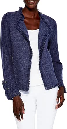 NIC+ZOE Fringe Mix Knit Jacket