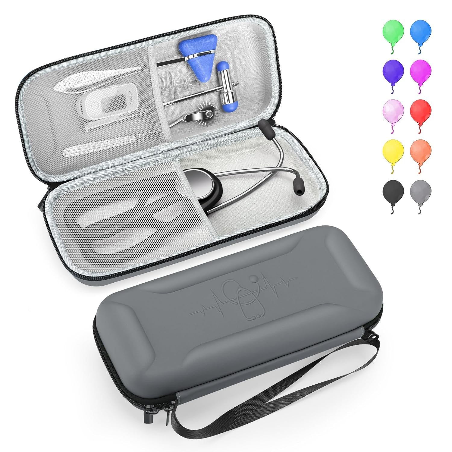 Stethoscope Case for 3M Littmann Classic III,Lightweight II S.E. Cardiology IV,Nurse Gift Hard Organizer Portable Carry Travel Cover Storage Bag with Vital Medical Supplies