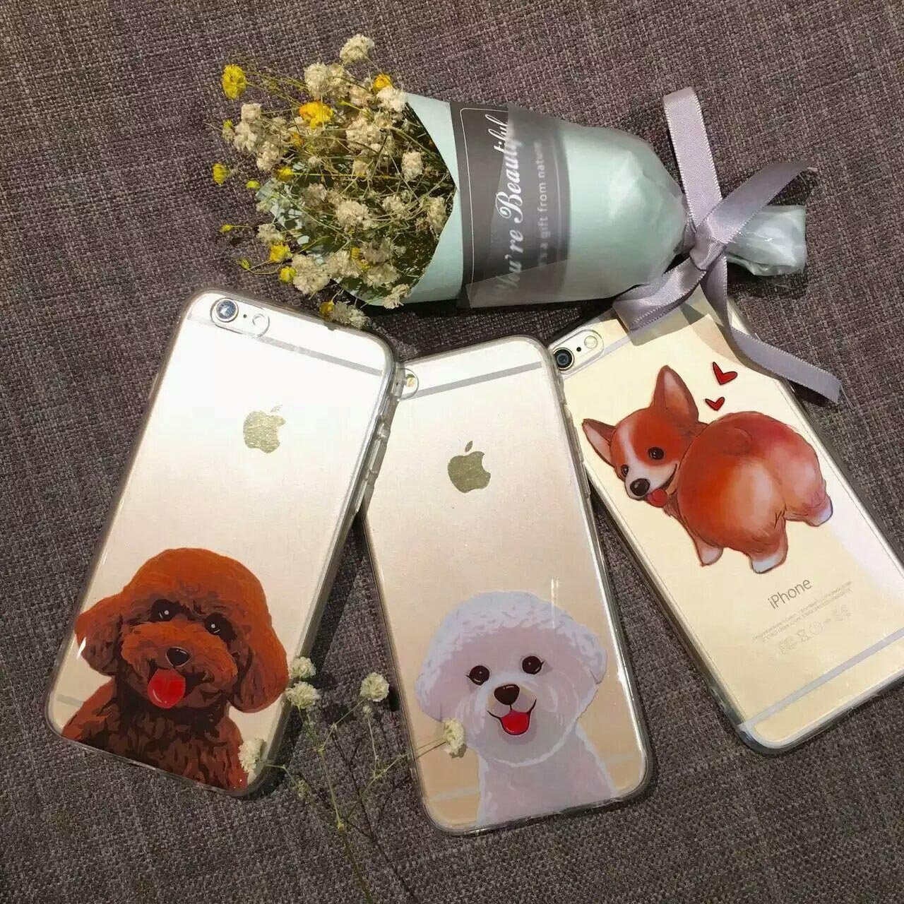 Sleeping bear)Case Cover per Apple iPhone 6/6s,Adorabile Animale Cane/Dog del Fumetto (Barboncino) del Telefono della Copertura della Caso Sottile TPU Custodia+Cordoncino-Poodle