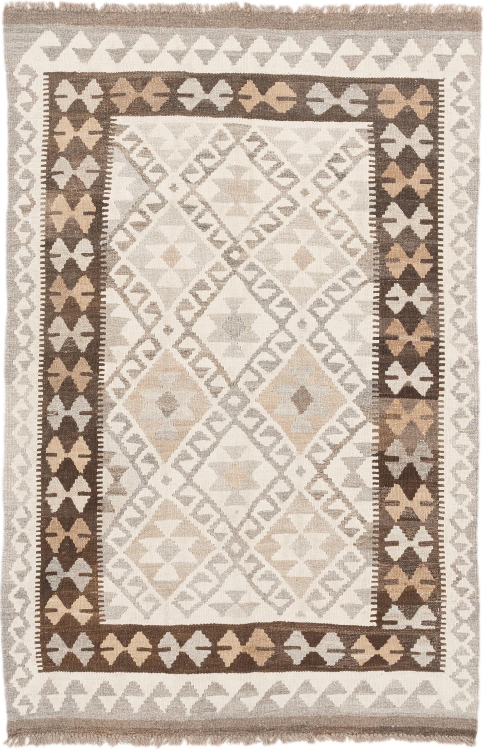 Tapis d'Orient Kilim Afghan tissé à la main en laine pure 108x162 cm