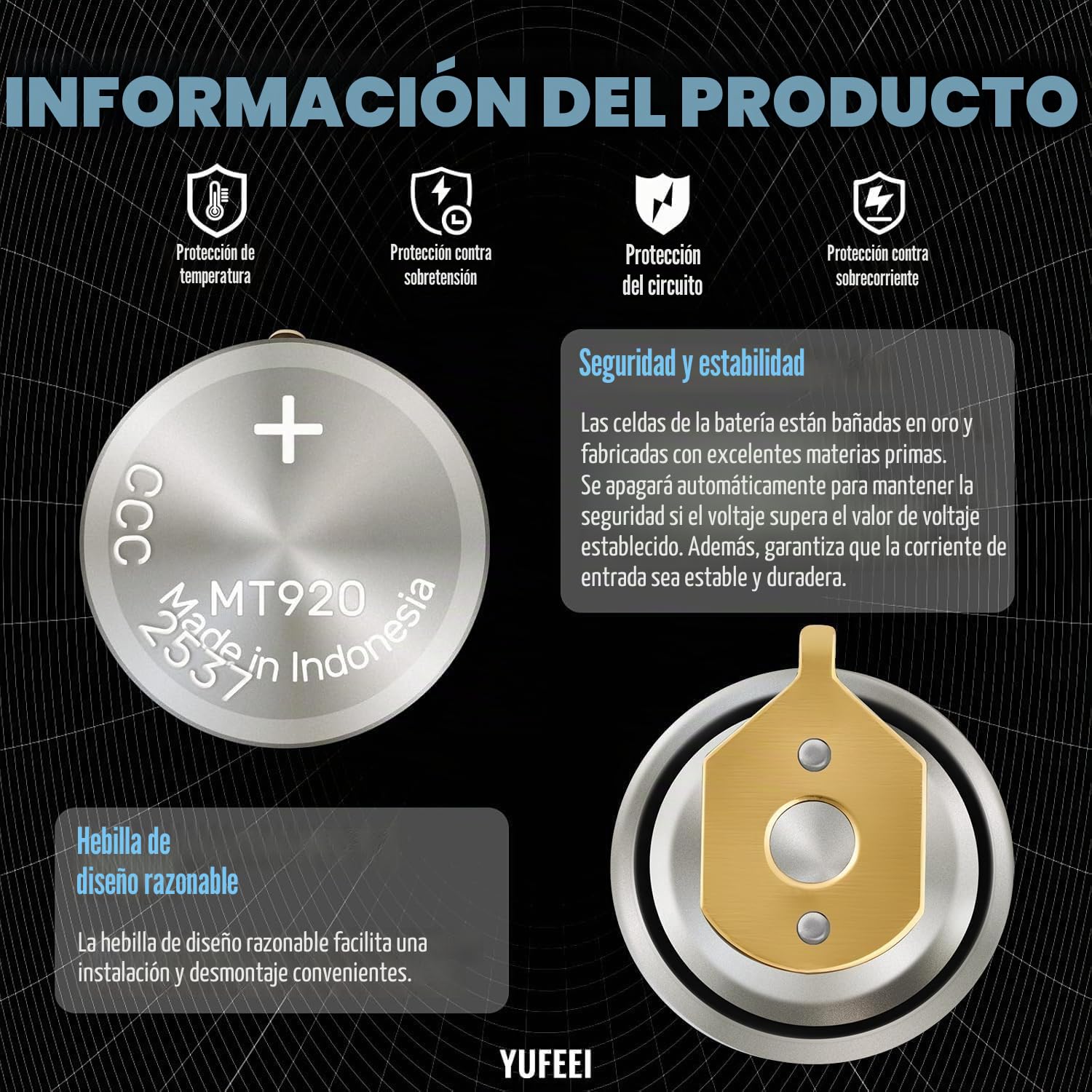 Batería de reloj 295-5600 compatible con la serie Citizen Eco-Drive modelo 295-5600/MT920 Adecuado para modelos ​C650, E810, E811, 7821, B620 condensador sellado Batería recargable