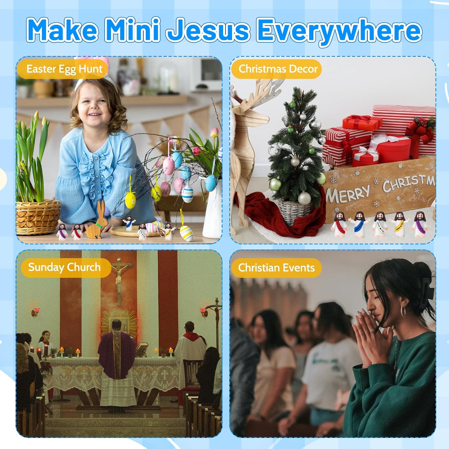 100 Pcs Little Jesus Figures, Mini Jesus Figurines in Bulk, Small Jesus Loves You Figures, Miniature Baby Jesus Resin to Hide, Pocket Gifts - Image 4