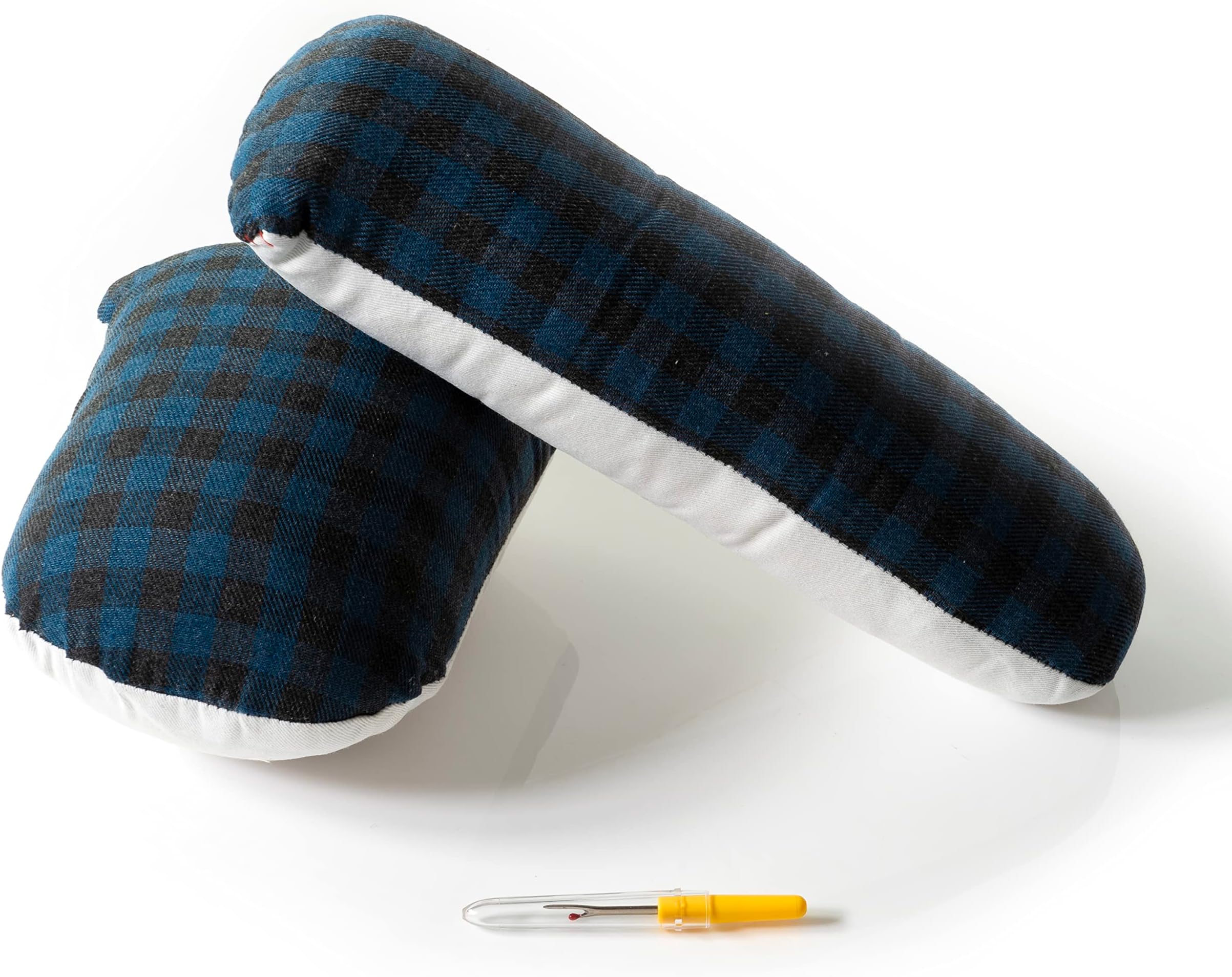 Tailors Ham and Seam Roll Set - Sewing Ham - Tailors Ham for Pressing, Designed for Long Seams - Tailor's Ham - Pressing Ham for Ironing - Double Sided Ironing Cushions (Blue)