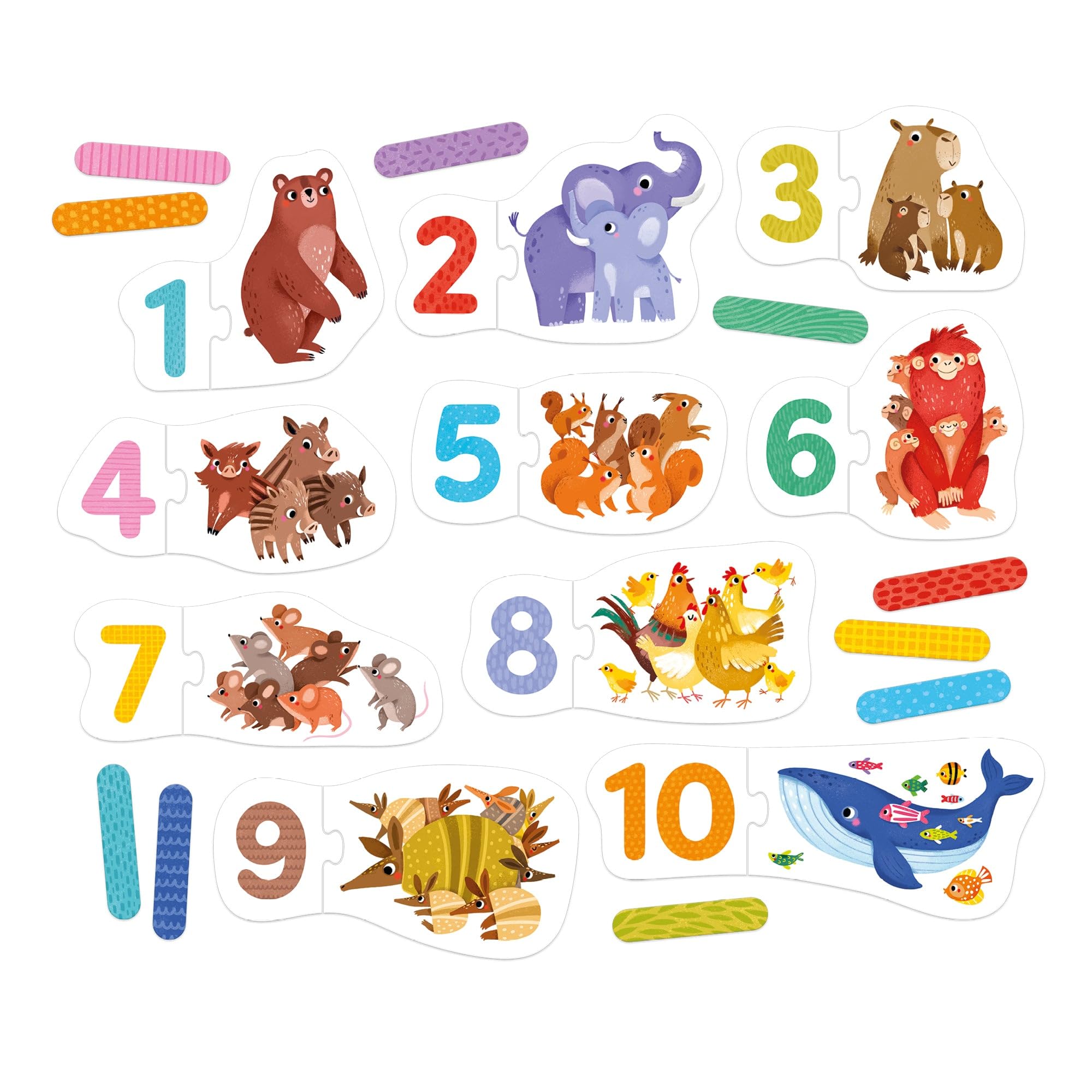 Banana Panda Puzzle educativo con numeri e animali, 20 pezzi per bambini
