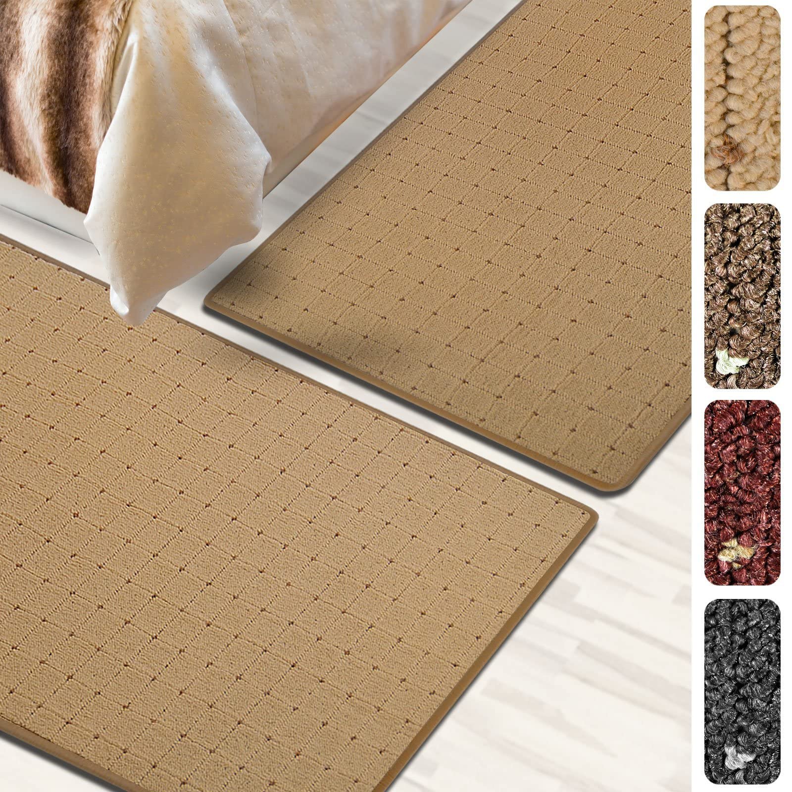 Floordirekt Bettumrandung Rapido - Hochwertige Verarbeitung - Bettvorleger Teppichläufer - 3-teilig - Läufer-Set in 3 Größen (B: 67 cm | L: 1 x 250 cm + 2 x 140 cm, Beige)