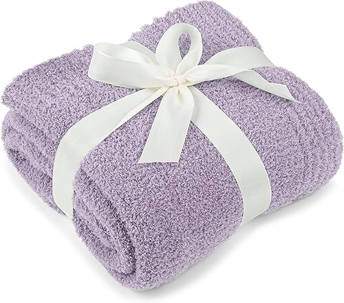 Vista 21 de PAVILIA Manta de punto súper suave para sofá, esponjosa, acogedora, ligera, de punto grande y cálida para sofá y cama, color azul pizarra, 60 x 80