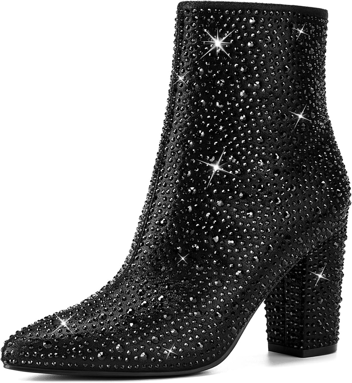 Rollda Women Ankle Booties - Sparkly Rhinestone Design
