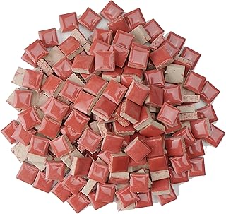 300g Mosaic Glass Pieces,12mm Square Shapes Ceramic Mosaic Tiles, 200pie...