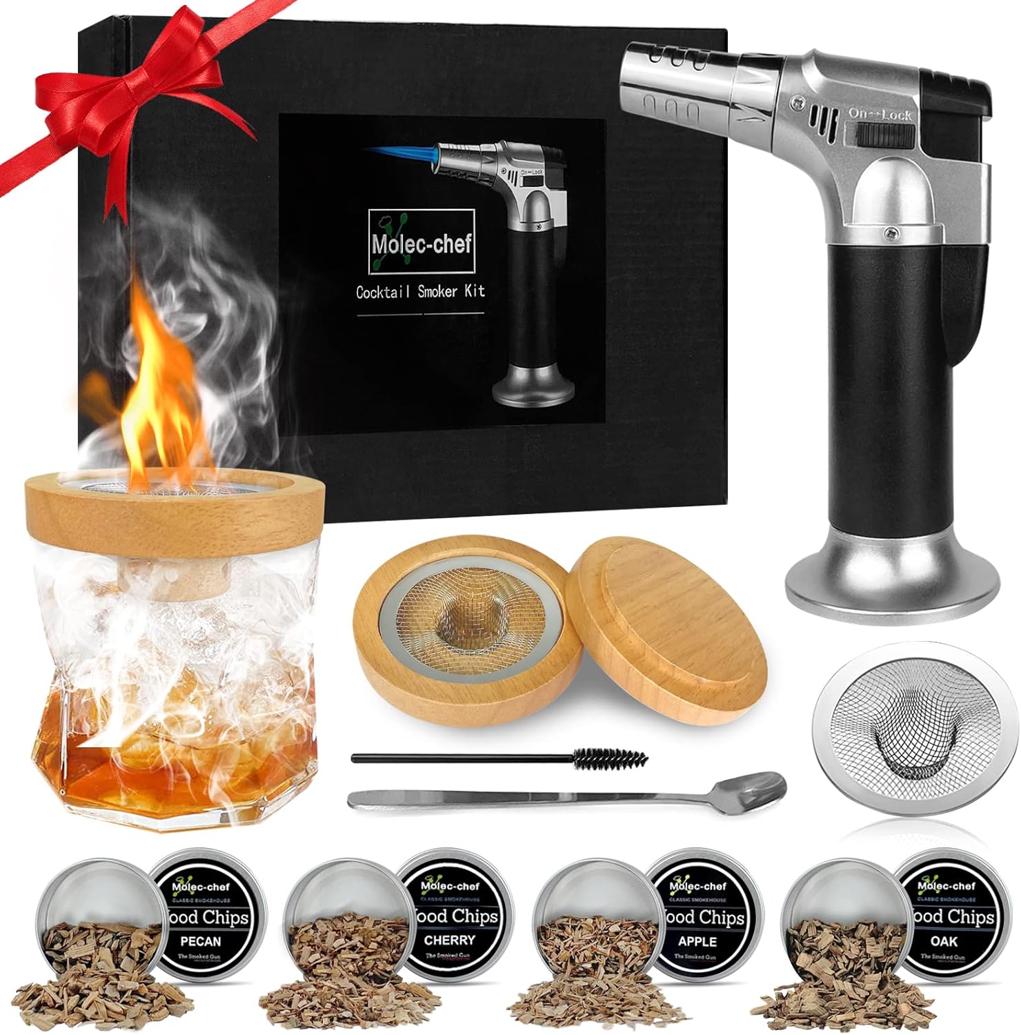 Cocktail Smoker Kit with Torch 4 Flavors Old Fashioned