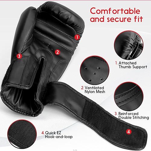 Miniatura 3 de Guantes de boxeo para niños y niñas, guantes de entrenamiento de boxeo para jóvenes de 3 a 15 años, guantes de boxeo de boxeo para saco de boxeo,