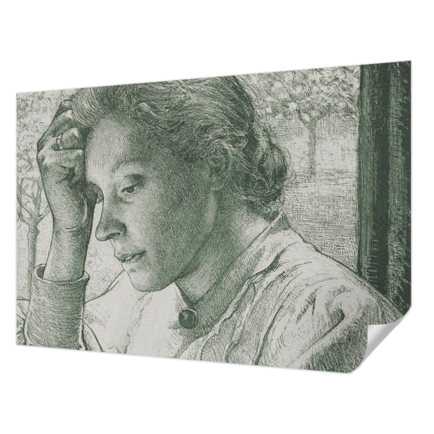 Décoration murale adhésive femme réfléchissante 152x104 cm résistante aux taches pour salon
