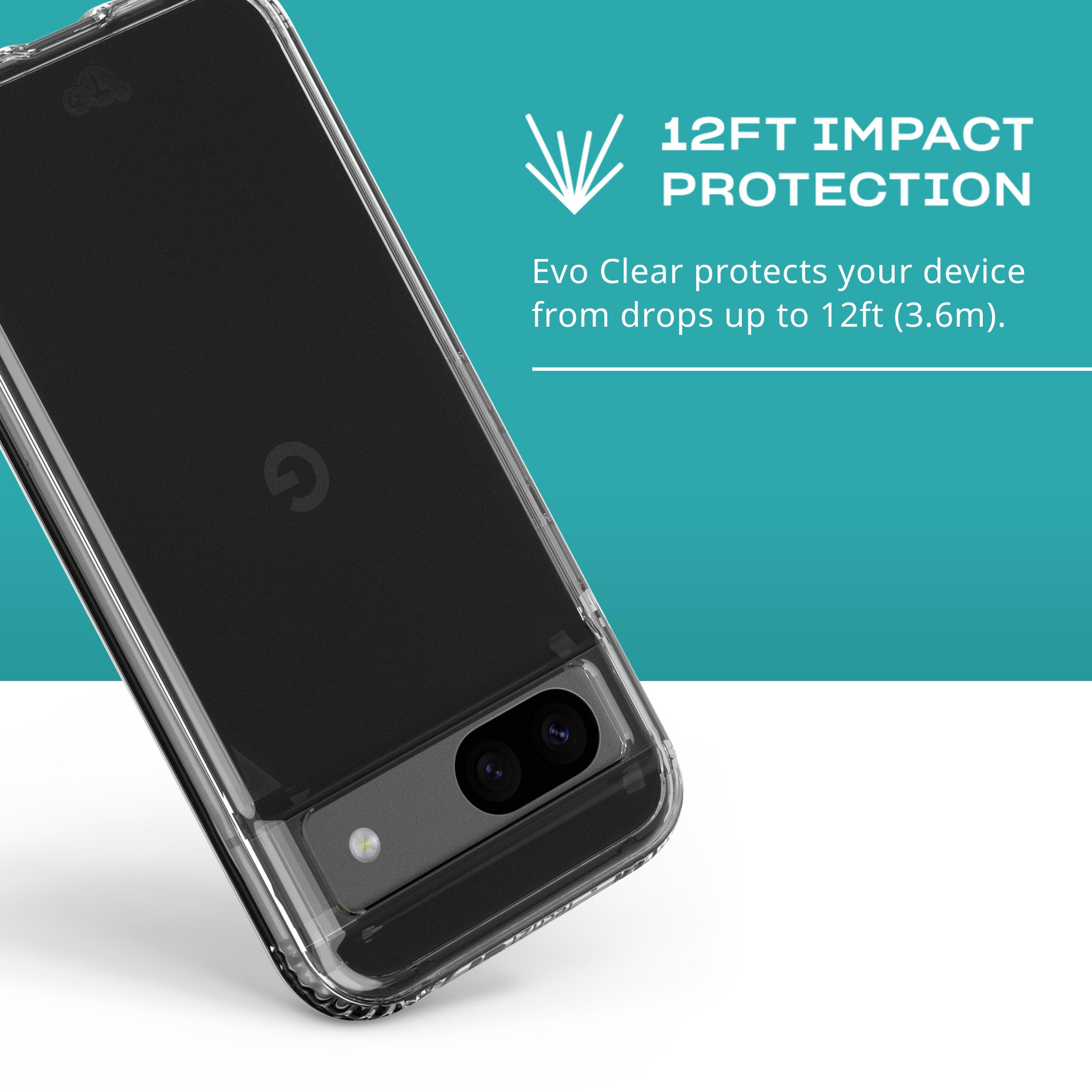 Tech21 EvoClear Case for Google Pixel 8a - Protective Transparent Phone Case - Clear - Image 4