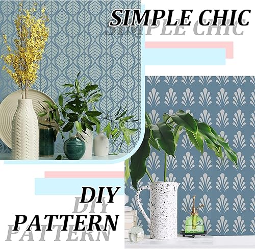 Miniatura 3 de Modernas plantillas para decoración de pared con diseños geométricos y de espiguilla, películas reutilizables decorativas para pintura, troqueles