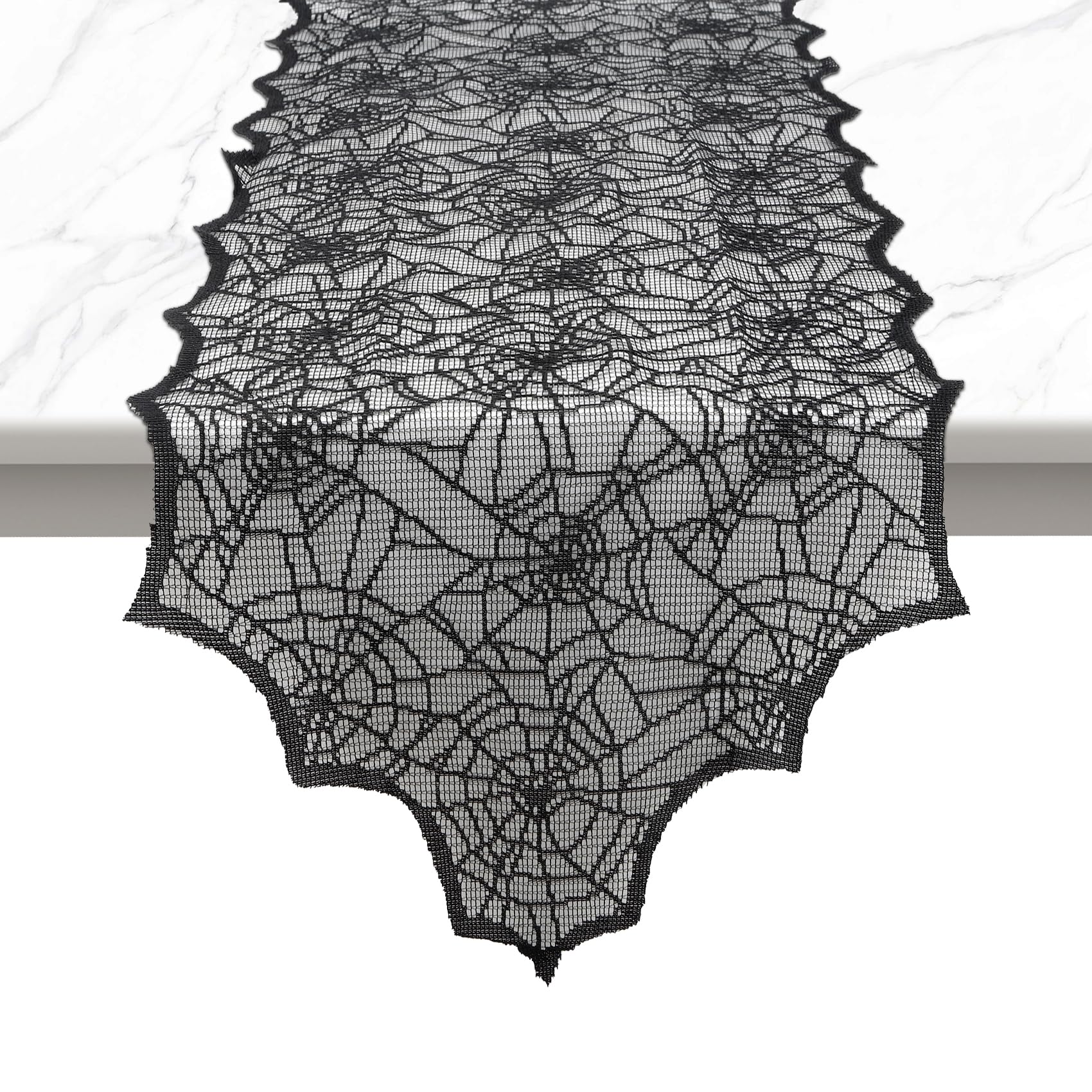 Halloween Table Runner, Black Spider Web Table Runner for Halloween Decorations 18 x 72 Inch Halloween Table Lace Runner Cover for Halloween Decor Dining Table Centerpiece Halloween Table Decorations