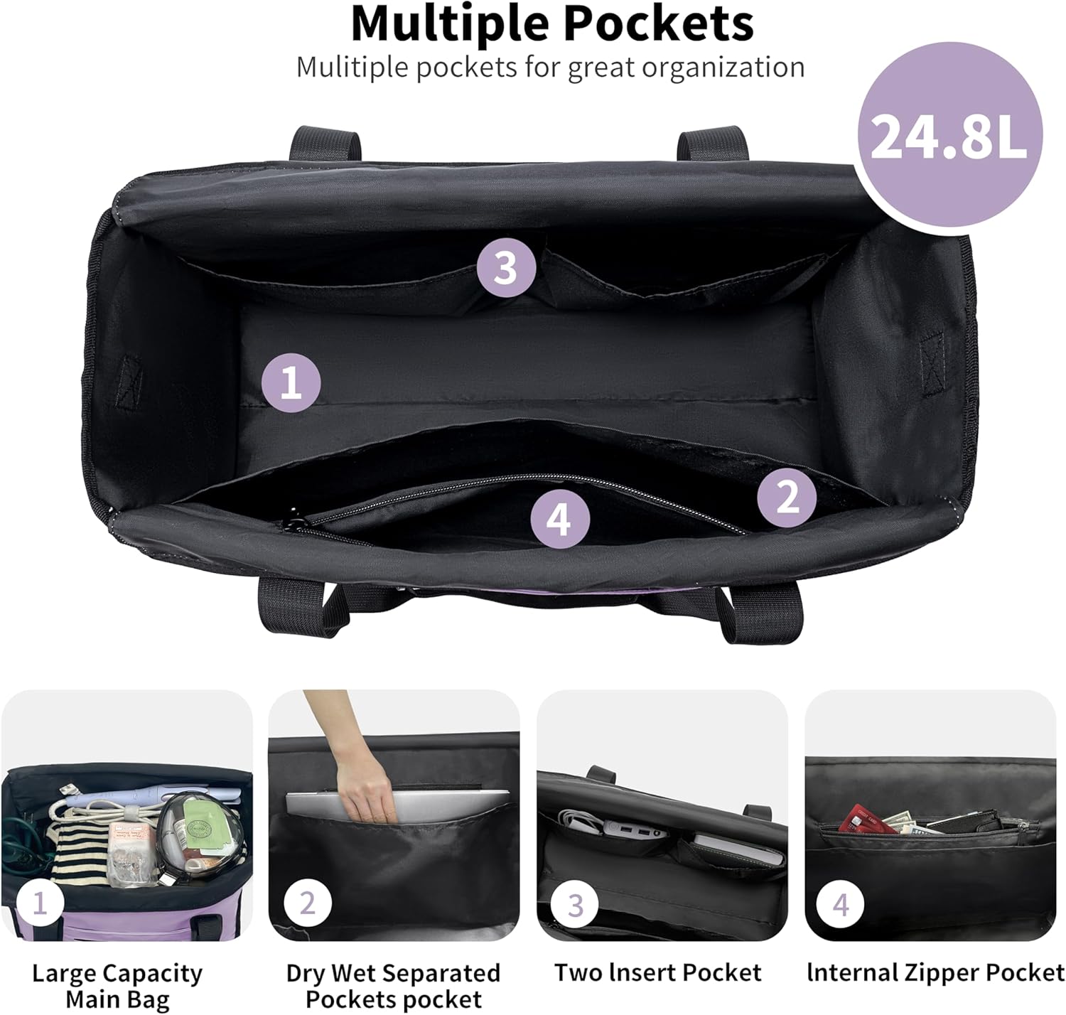 Tote Bag for Women with Laptop Compartment, Nurse Bags for Work, Large Work Bag for Women with Multiple waterproof Pockets - Image 5