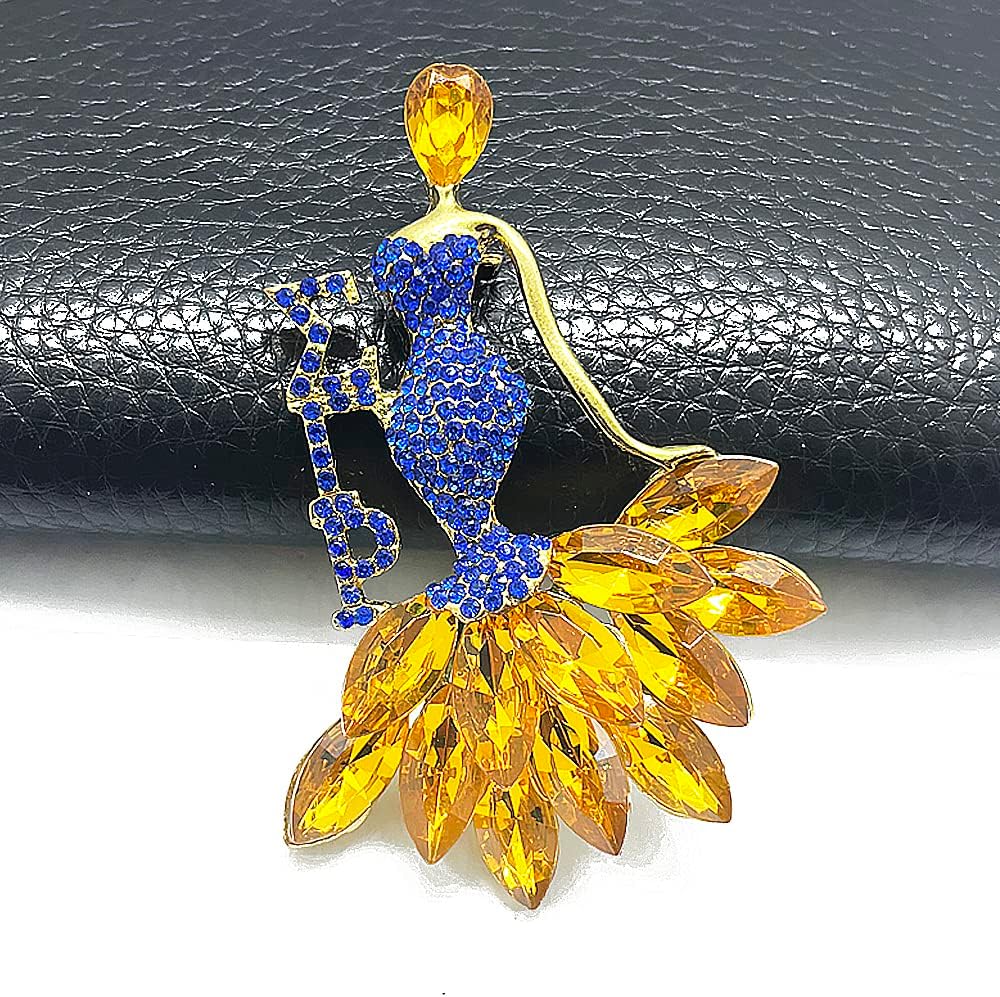Greek letter sorority SIGMA GAMMA RHO society Shiny Rhinestone Girl Metal Brooch